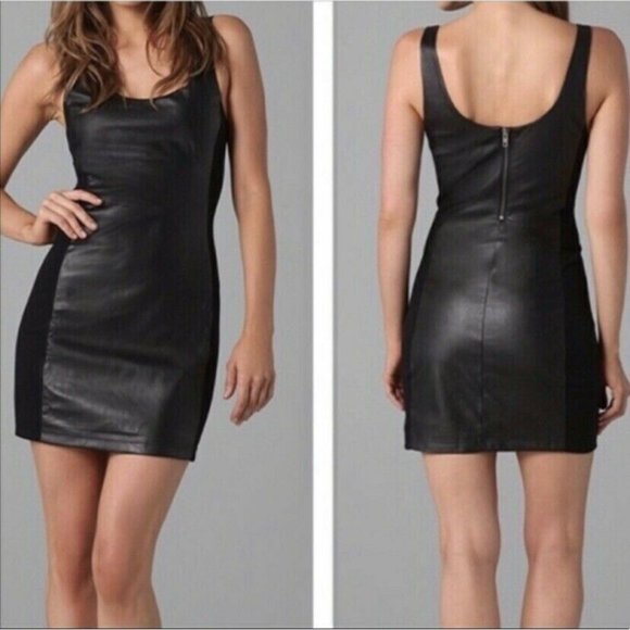 Free People Dresses & Skirts - Free People Faux Leather Shift Mini Dress Size Medium